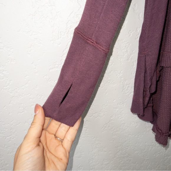 We The Free x Free People Twilight Mauve Malibu Thermal Long Sleeve Size Small - Picture 3 of 7
